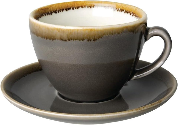 Olympia Kiln Cappuccino-Tasse Rauch, 230 ml, innovatives Design und Funktionen, 6 Stück (1er Pack) S
