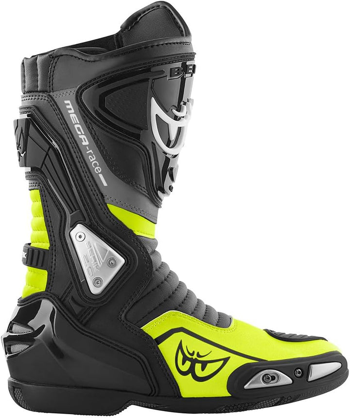 Berik Donington Motorradstiefel, schwarz/neon-gelb, 48 48 EU Schwarz Neon Gelb, 48 EU Schwarz Neon G