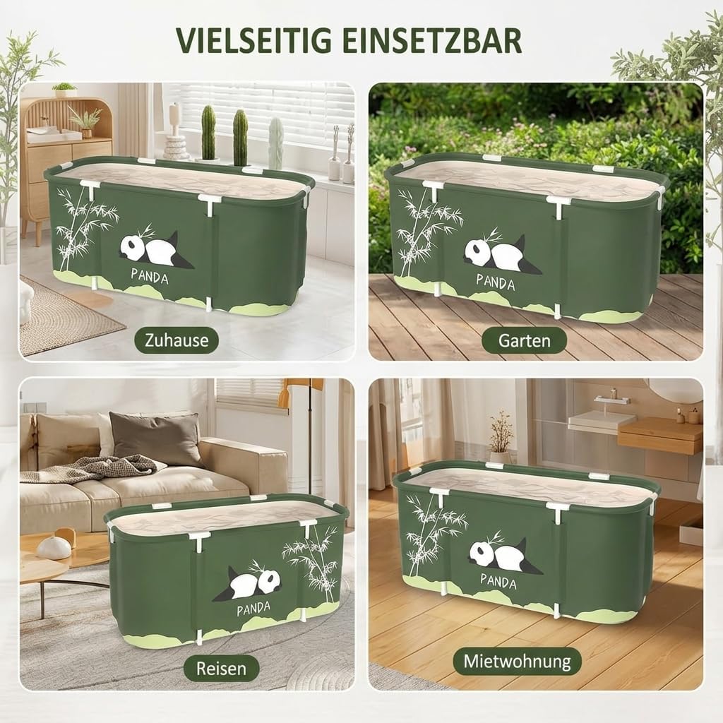 Tragbare Badewanne, Mobile Faltbare Badewanne für Dusche, Erwachsene Klappbare Plastikwanne, Spa Bad