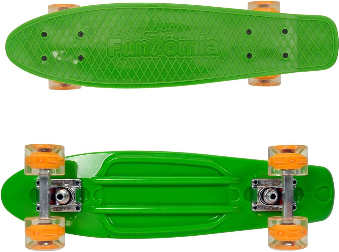 FunTomia 57cm Mini-Cruiser Board Skateboard mit oder ohne LED Leuchtrollen inkl. Aluminium Truck, AB
