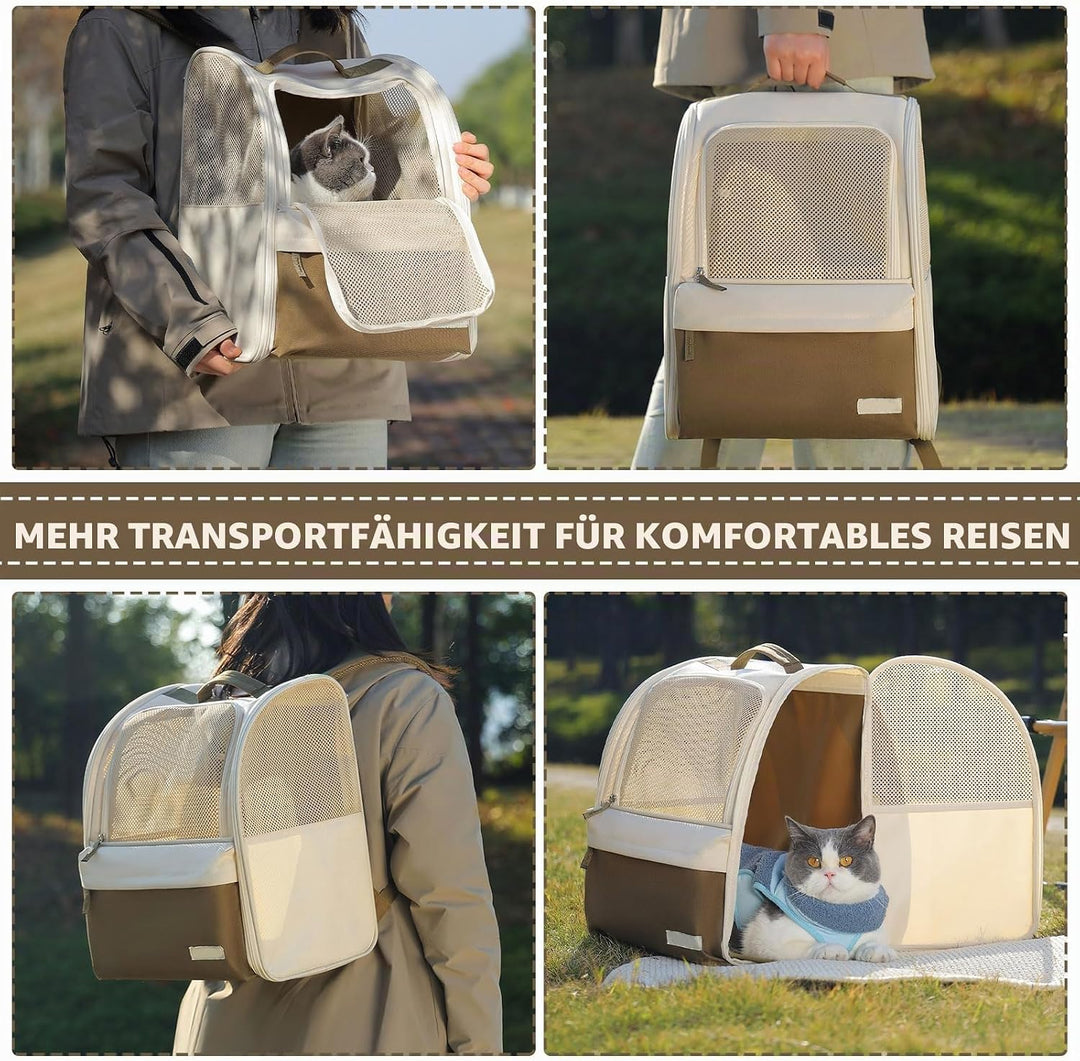 HundeRucksack und KatzenRucksack verschleissfestes bis 10kg - Haustier Rucksack mit Netzfenster für