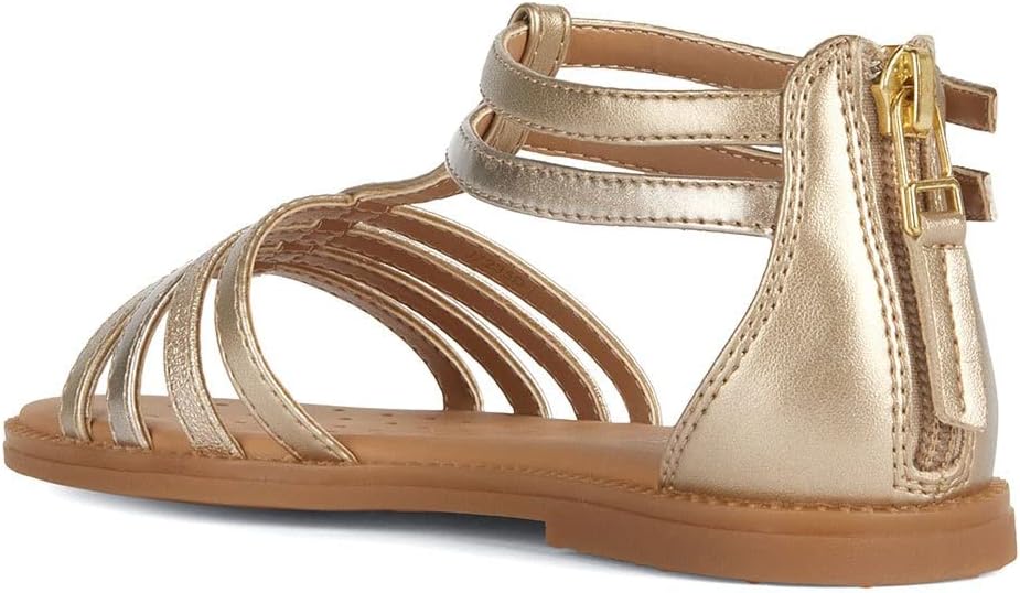 Geox Mädchen J Karly Girl Sandal 28 EU Platinum, 28 EU Platinum