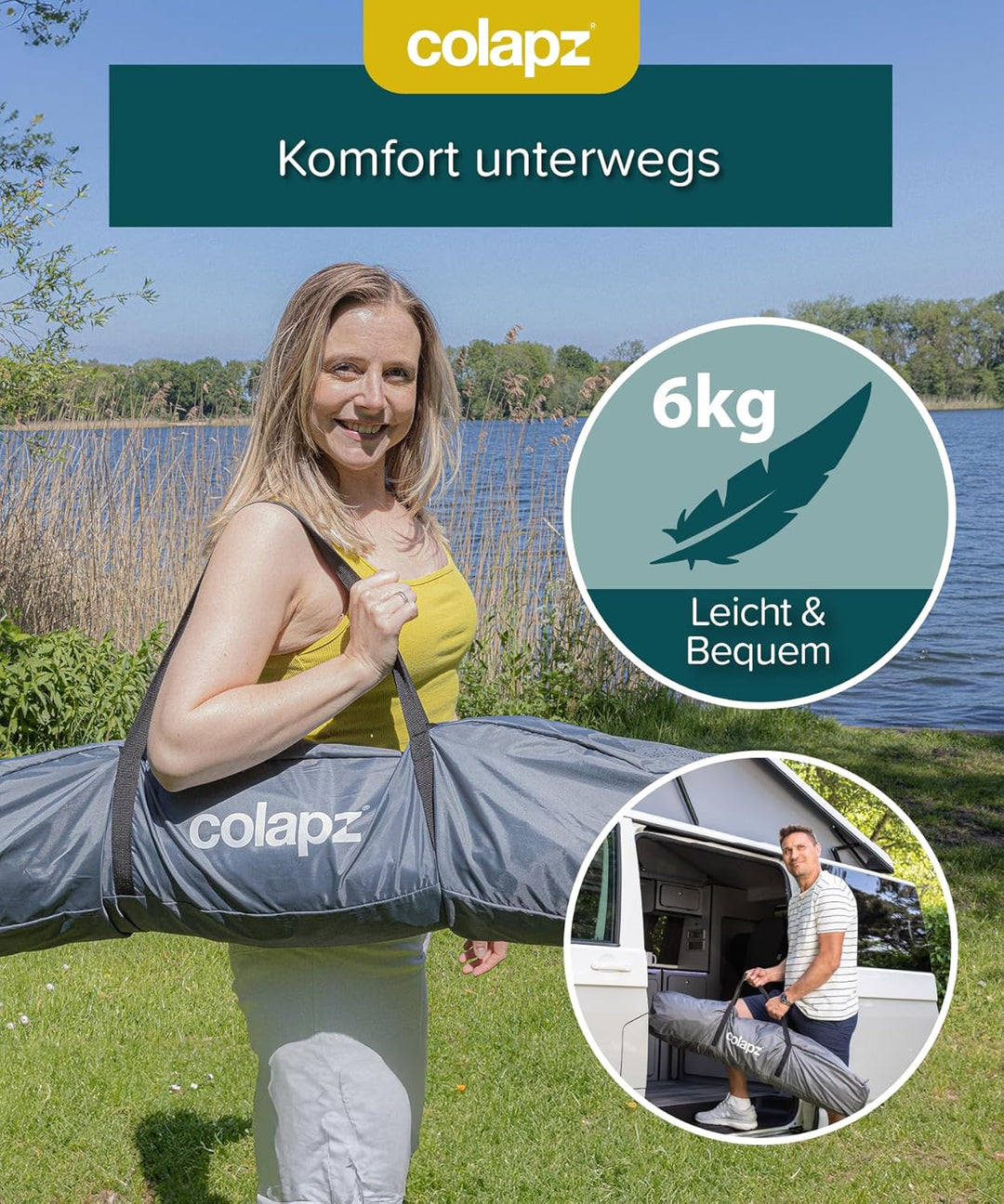 Camping Duschzelt & Toilettenzelt Pop-Up 2,1 m – Tragbare Umkleidekabine Outdoor wasserdicht – Sicht