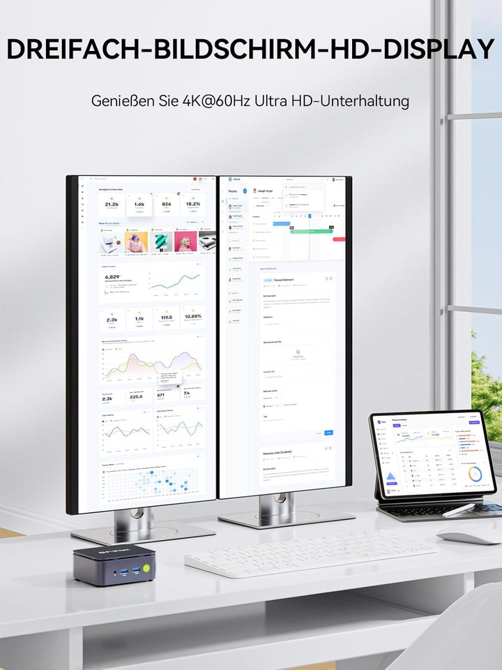 GMKtec Mini PC Ryzen 5 3500U (Beats N150/N95, bis zu 3.7GHz), 16 GB RAM 256GB M.2 SSD, Mini Desktop