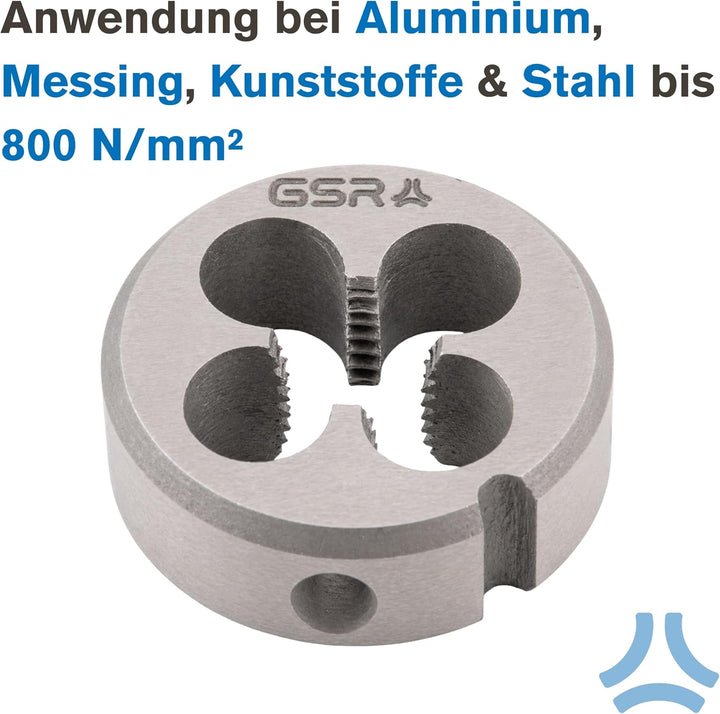 GSR Profi Schneideisen | Gewindeschneider für Aussengewinde | HSS M Form B | Für Handwerk, Industrie