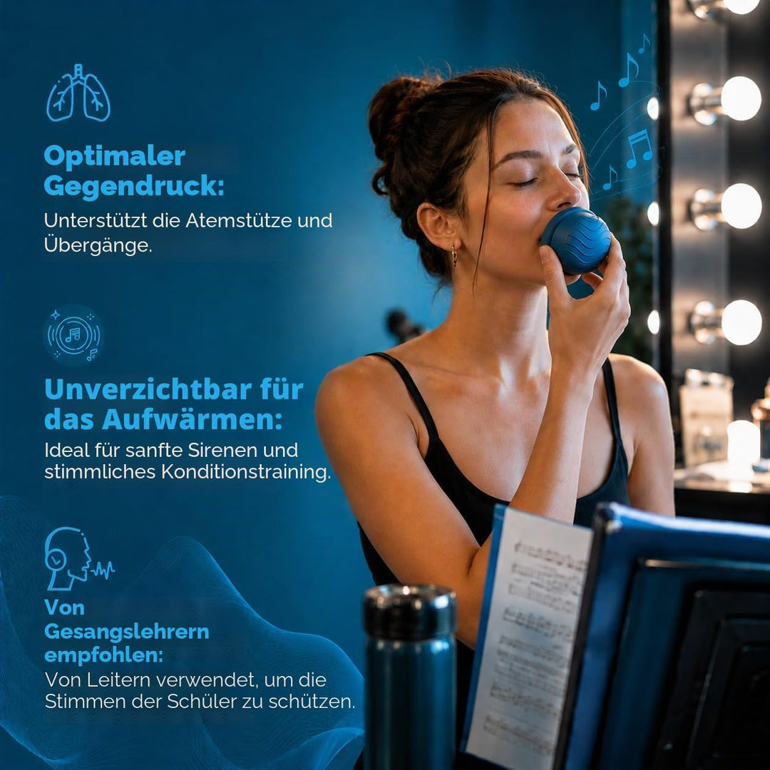 Stimmdämpfer für Sänger - Reduziert den Schall um 30 dB, Freihändig und Atmungsaktiv, mit Verstellba