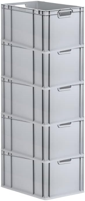 PROREGAL SparSet 5x Eurobox NextGen Grip | HxBxT 32x40x60cm | 65 Liter | Griffe offen | Verstärkter