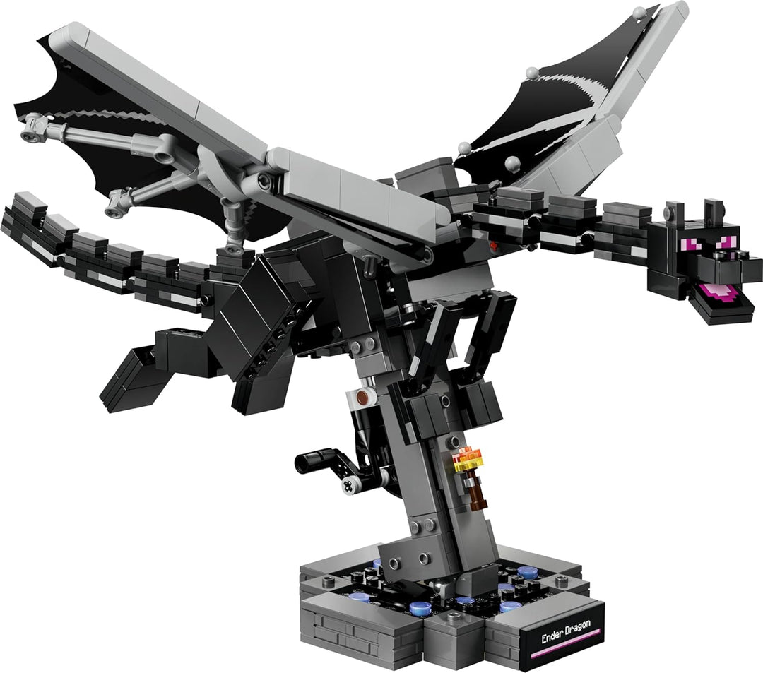 LEGO Minecraft Der Enderdrache - Interaktives Spielzeug mit schlagenden Flügeln und Exit Portal-Stän