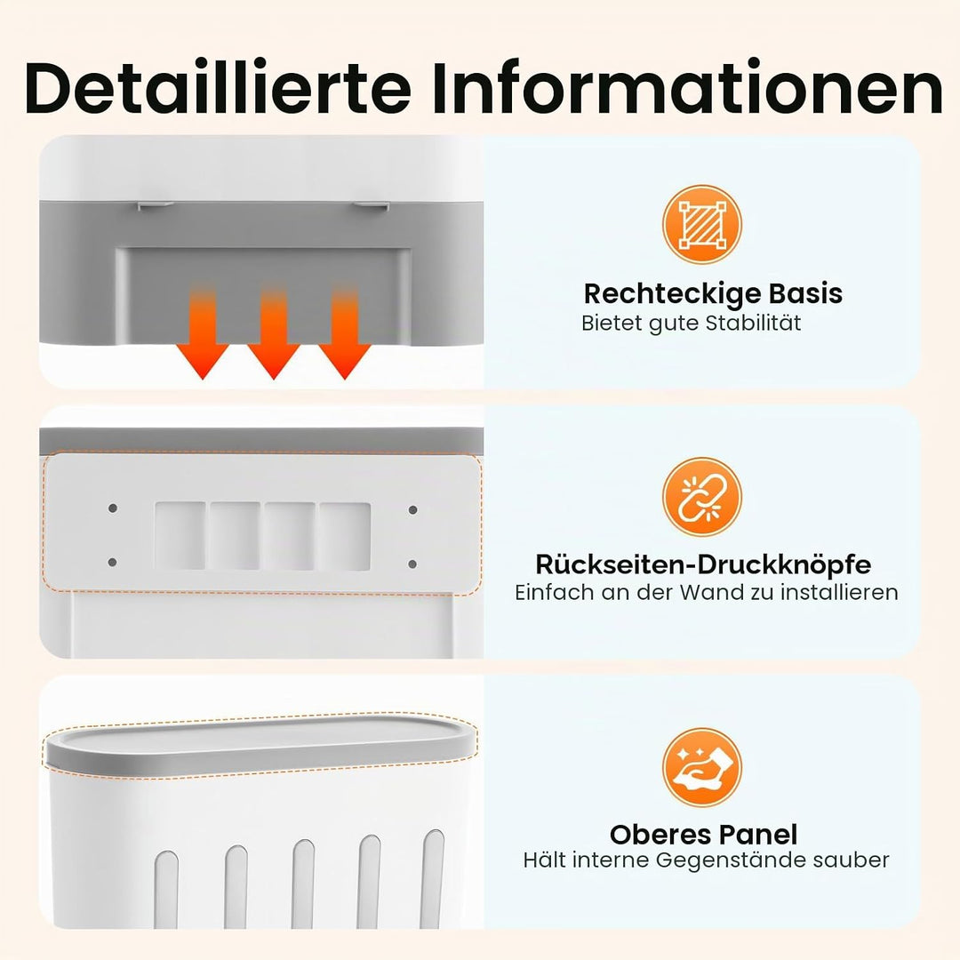5 Gitter 10L Müslispender, Kitchen Vorratsdosen, Wand-Montiert Getreidespender, Vorratsbehälter, Leb
