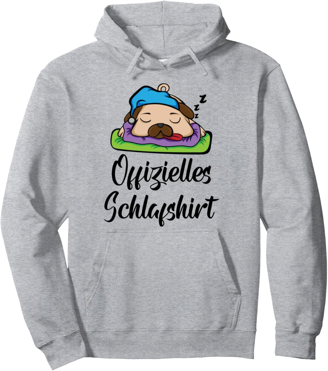 Offizielles Schlafshirt Pyjama Mops Hund Schlafkissen Outfit Pullover Hoodie