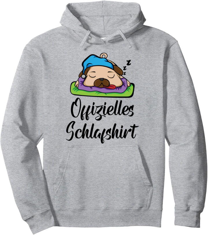 Offizielles Schlafshirt Pyjama Mops Hund Schlafkissen Outfit Pullover Hoodie