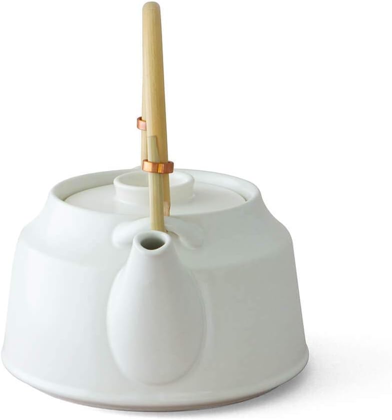 ceramic japan Japanische Teekanne, weiss T.Kato, mit Sieb-Einsatz. Modern, Design Tee-Geschirr, Kera