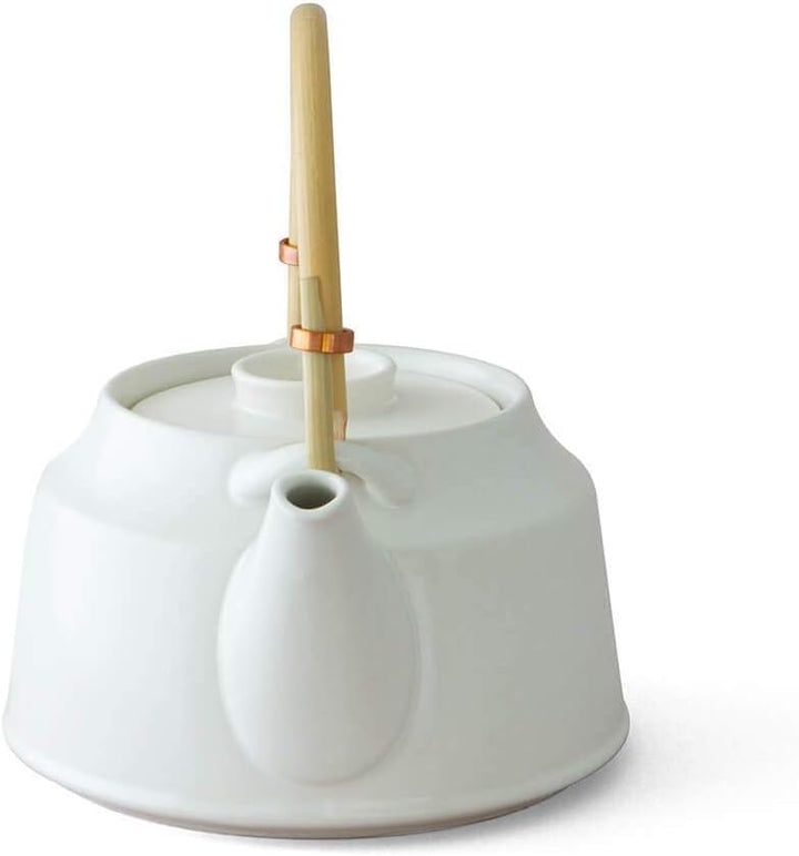 ceramic japan Japanische Teekanne, weiss T.Kato, mit Sieb-Einsatz. Modern, Design Tee-Geschirr, Kera