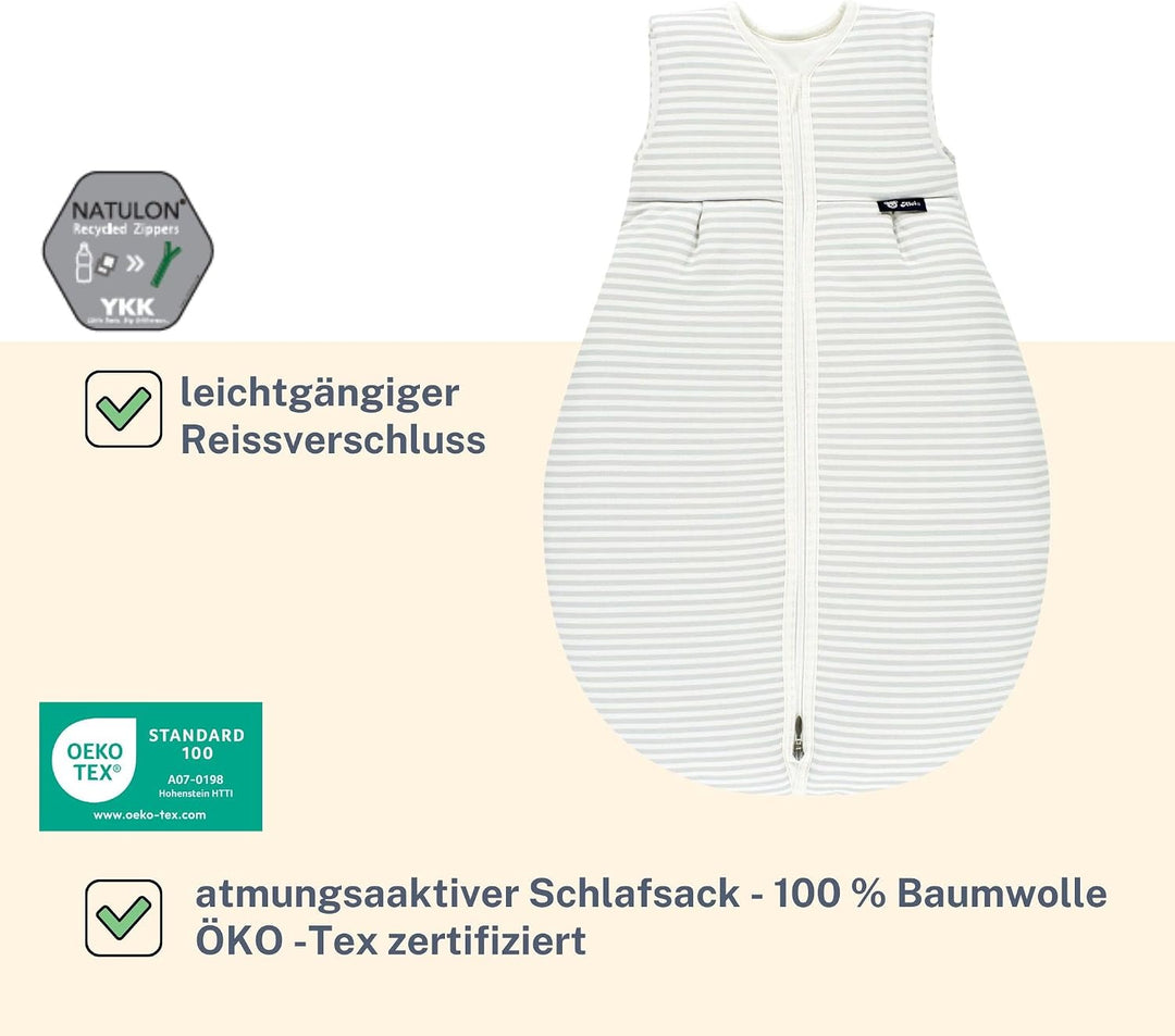 Alvi Schlafsack Baby Mäxchen light I leichter Babyschlafsack ärmellos I Sommerschlafsack Jungen und