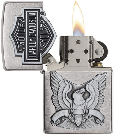 Zippo Feuerzeug 60001207 H-D Eagle Emblem Benzinfeuerzeug, Messing, Eagle Emblem