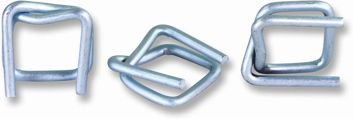 300 Stück 32mm Drahtverschlussklemmen | verzinkt | für 32mm Umreifungsband/Kraftband | Metallschnall