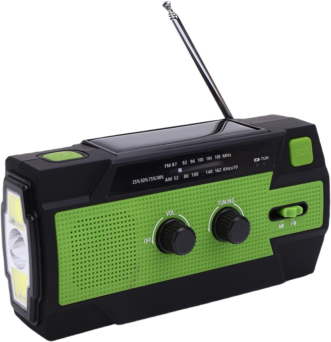 Notfallradio FM AM 4000mAh Hand Crank Solar Tragbares Radio mit LED -Taschenlampen -Motion -Sensor L