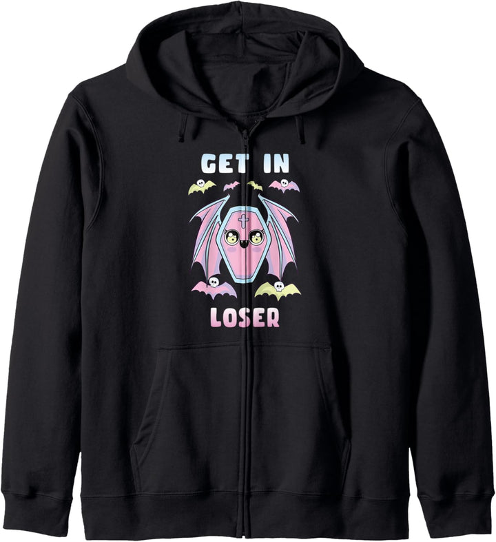 Get In Loser Pastel Goth Kawaii Coffin Creepy Cute Kapuzenjacke