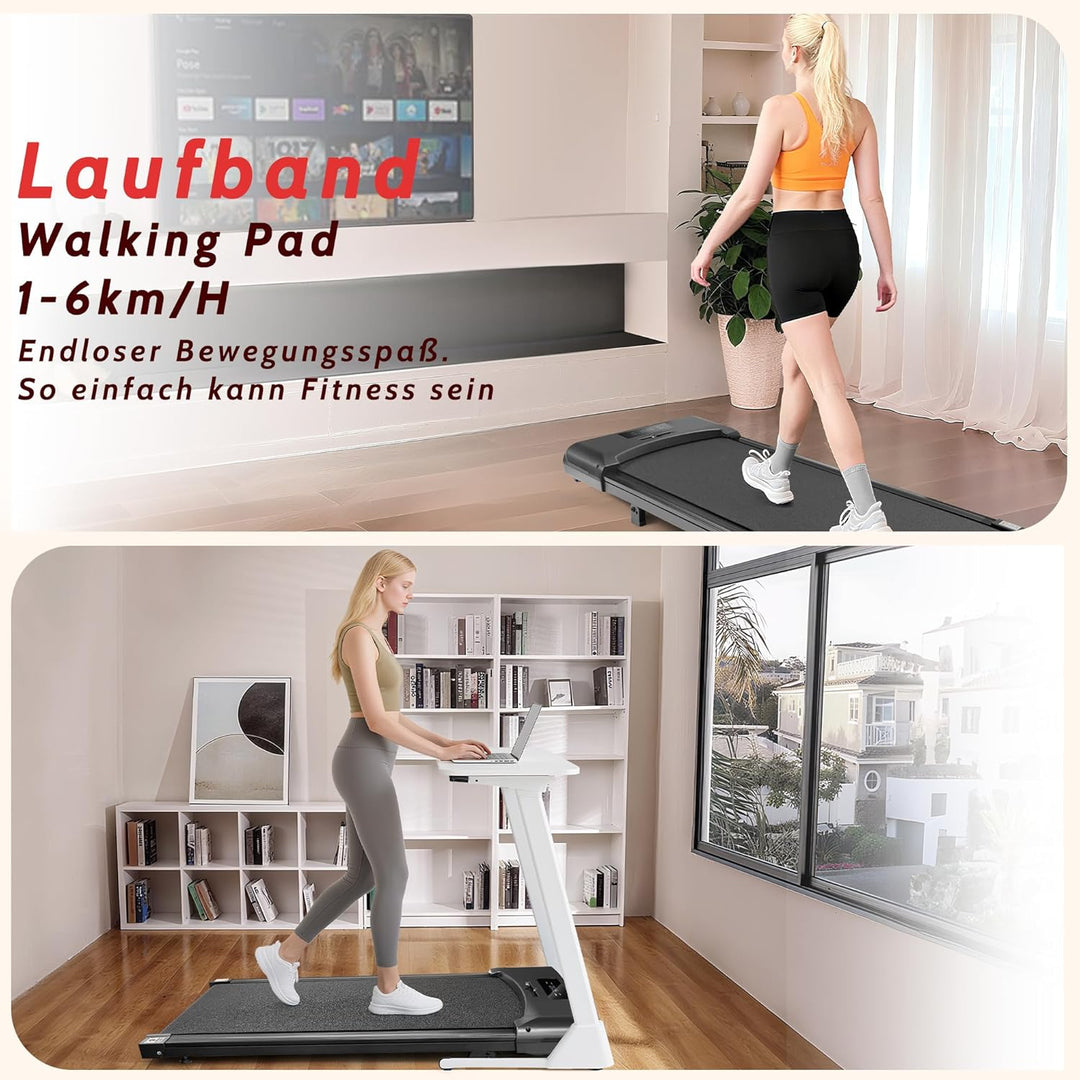 Walking Pad Laufband für Zuhause Klappbar - 3 in 1 Laufband Schreibtisch mit Steigung - Walkingpad L