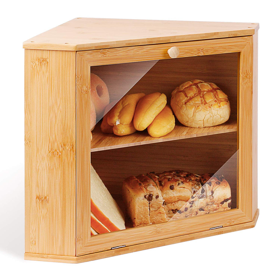 Leader Accessories Brotkasten Bambus Brotbehälter lebensmittelecht Brotaufbewahrung pflegeleicht 32x