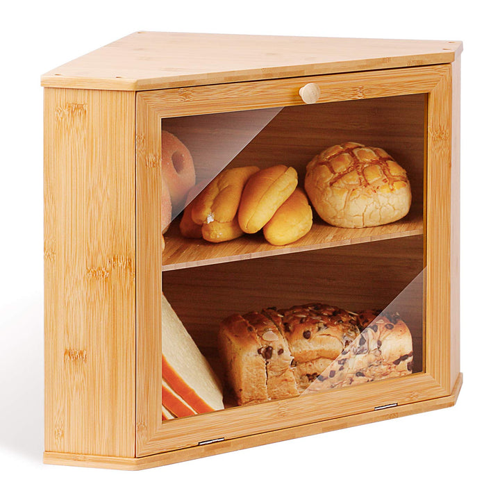 Leader Accessories Brotkasten Bambus Brotbehälter lebensmittelecht Brotaufbewahrung pflegeleicht 32x