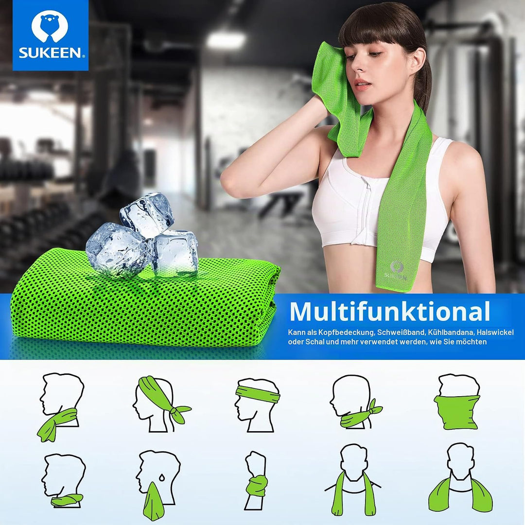 Sukeen Kühltuch Set, kühlendes Handtuch Kühltücher Hals, Handtuch kühlend, Cooling Towel, Kühltücher