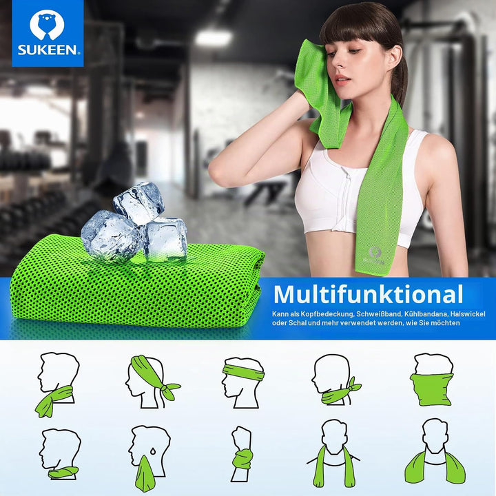 Sukeen Kühltuch Set, kühlendes Handtuch Kühltücher Hals, Handtuch kühlend, Cooling Towel, Kühltücher