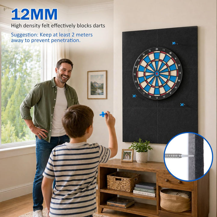 Filz Dartboard Wandschutz, Schallschutz Dartscheibe, Selbstklebender Dart Surround 60x90x1.2cm, Dart