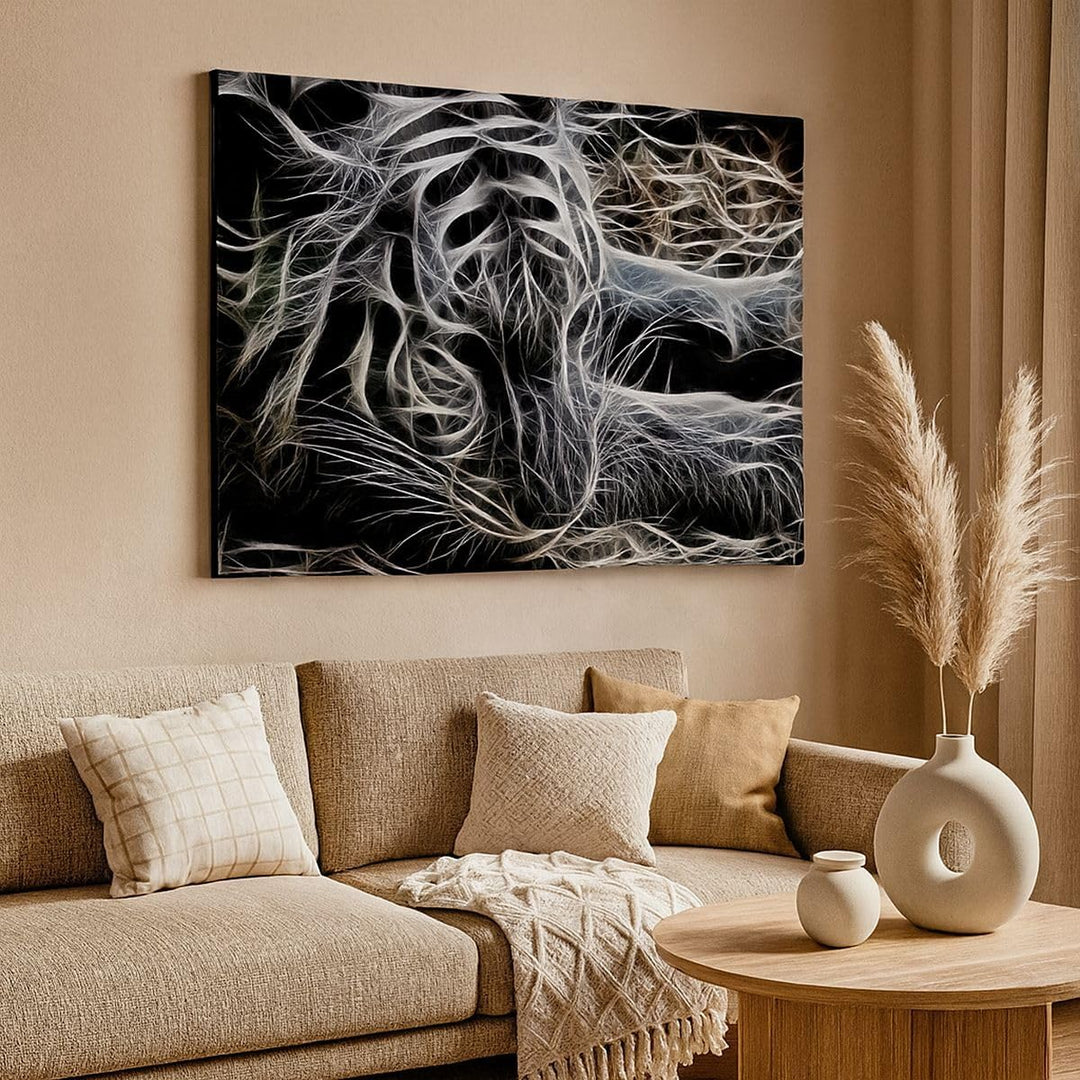 Bilder auf Leinwand 100x70cm Leinwandbild mit Rahmen Abstraktion modern Gross Wanddeko Bild Schlafzi