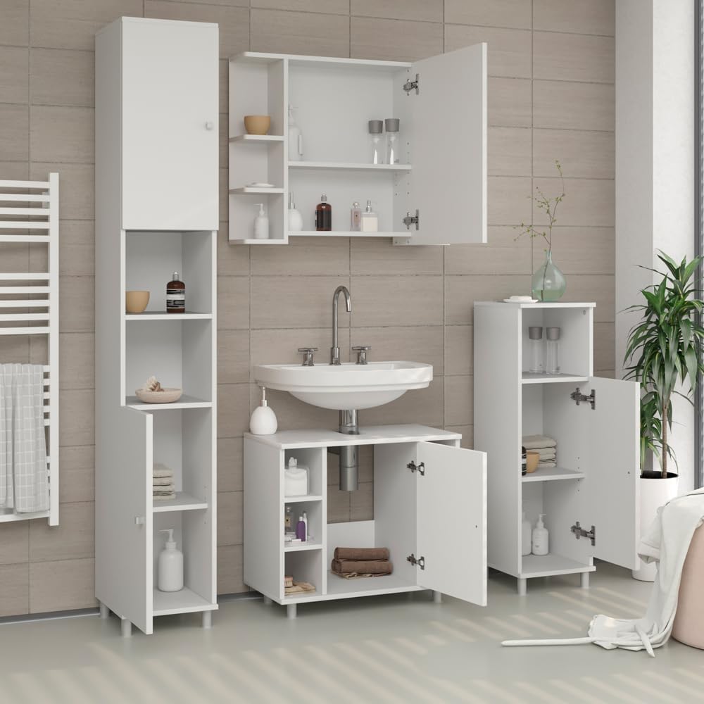 Vicco Midischrank Fynn, Weiss, 30 x 95 cm Weiss 95 x 30 cm, Weiss 95 x 30 cm