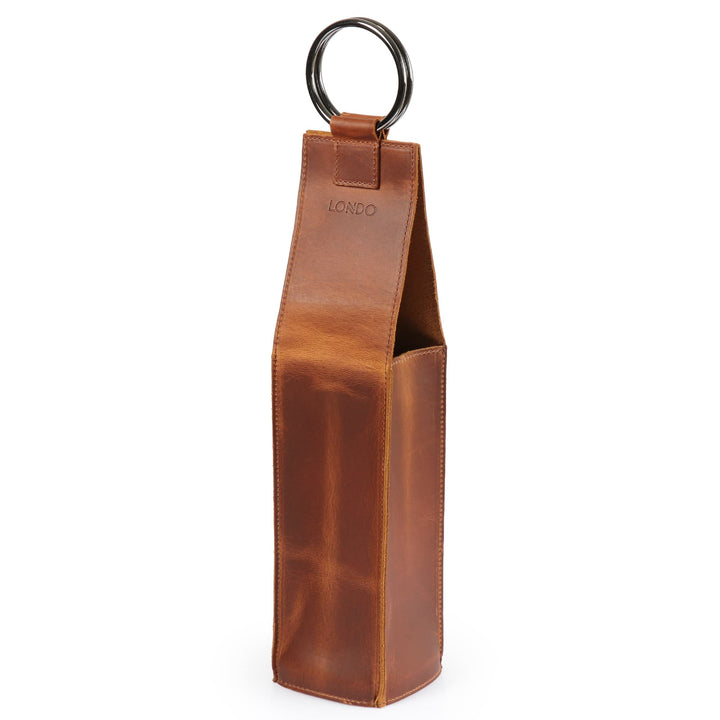 Londo Echtleder Weinflaschenhalter und -Träger, Weinflaschentresor, Weinflaschensafe, Geschenkbox au