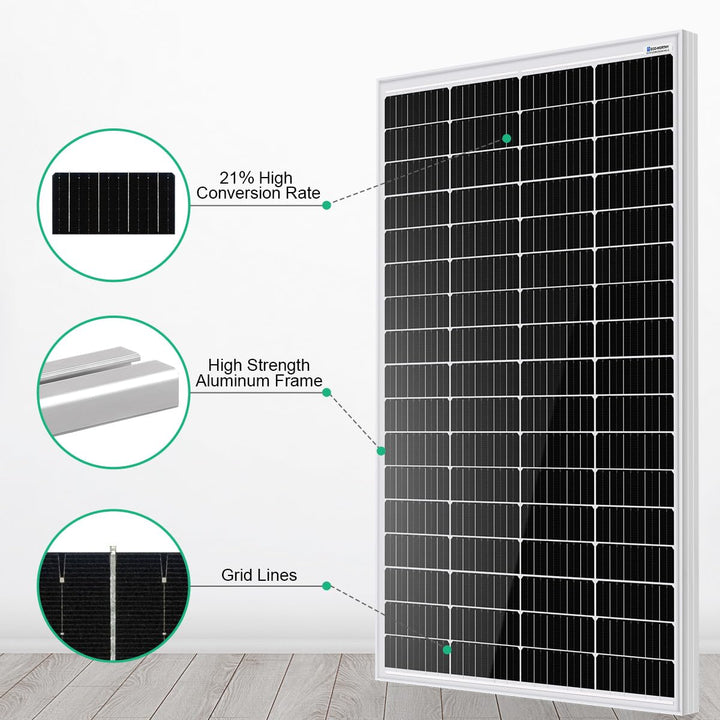 ECO-WORTHY Monokristallines Solarpanel Solarzelle kit 170W enthält 12V Solarmodul + 30 A Solarladere