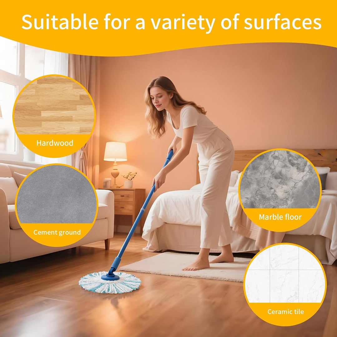 6 Stück Ersatzkopf für Leifheit Clean Twist Disc Mop Micro/Ergo | für Leifheit Bodenwischer Ersatzbe