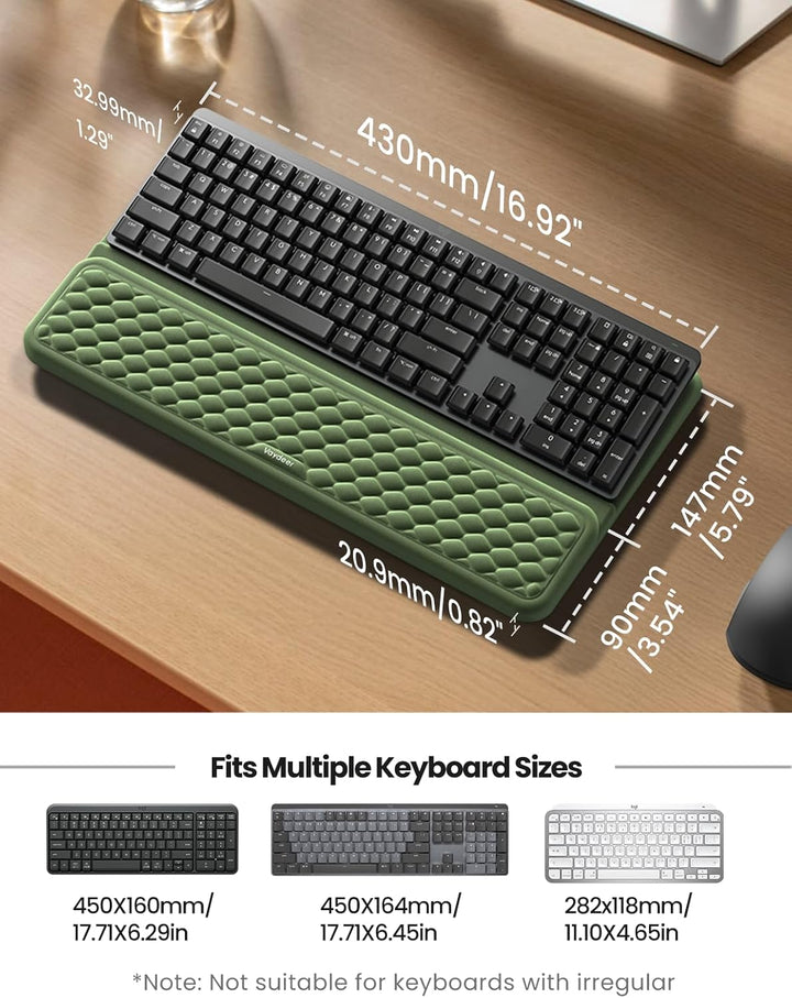 VAYDEER Ergonomie-Set mit Tastatur-Handauflage, Handgelenkauflage und Mauspad – Memory-Schaum, Rutsc