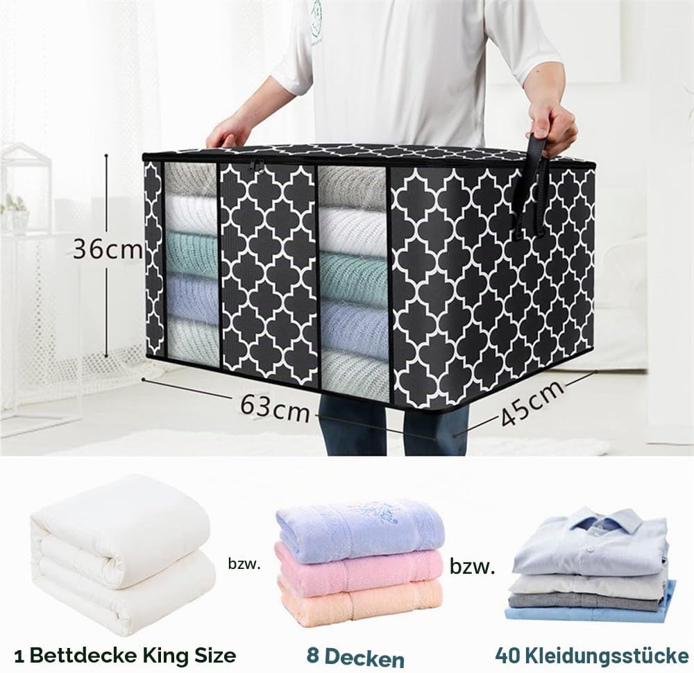 Aufbewahrungstasche Schrank 102L Grosse Organizer Set, 3 Stück Faltbar Kleideraufbewahrung mit Verst