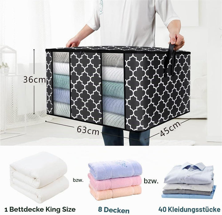 Aufbewahrungstasche Schrank 102L Grosse Organizer Set, 3 Stück Faltbar Kleideraufbewahrung mit Verst
