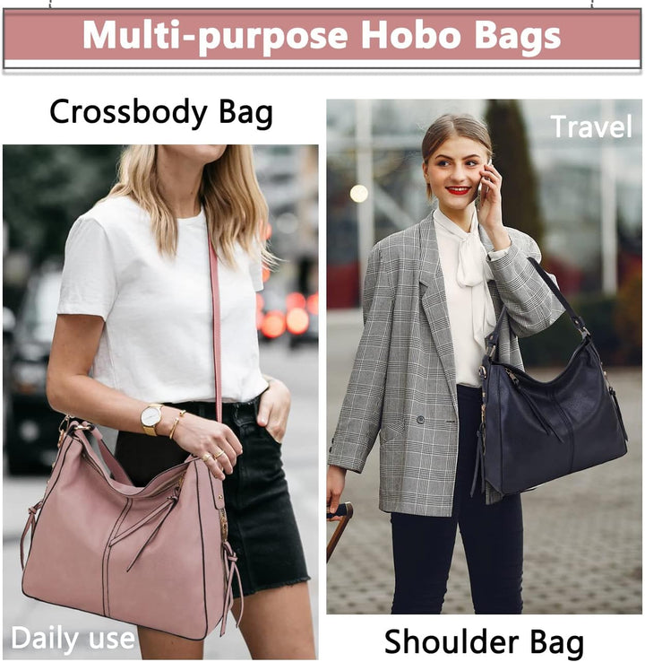 VX VONXURY Handtaschen für Frauen, Medium Vegan Leder Hobo Taschen Geldbörse für Damen Rosa, Rosa