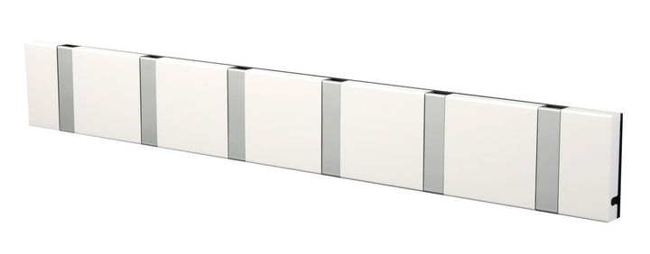 LoCa Garderobe Knax 6 weiss (Haken klappbar Alu) Garderoben-Leiste Kleiderhaken Flur modern Garderob
