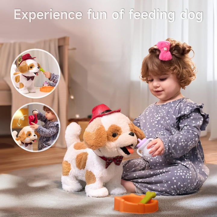 OR OR TU Hund Spielzeug Kinder Plüschwelpe Leckt Elektronische Haustiere mit Ferngesteuerter, der Lä