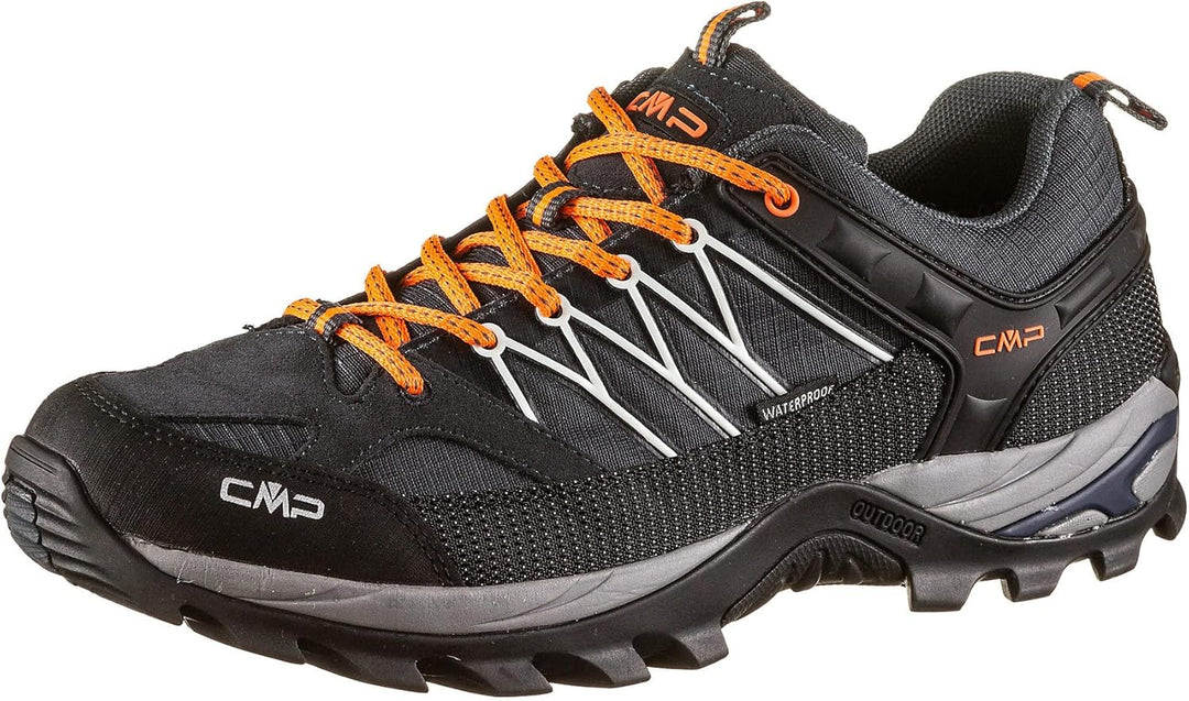CMP Herren Rigel Low Shoe Wp Trekking-& Wanderhalbschuhe 41 EU Antracite Flash Orange Orange, 41 EU
