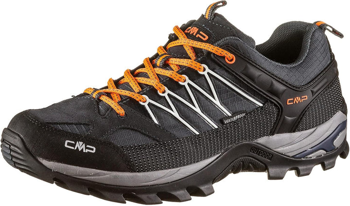 CMP Herren Rigel Low Shoe Wp Trekking-& Wanderhalbschuhe 41 EU Antracite Flash Orange Orange, 41 EU