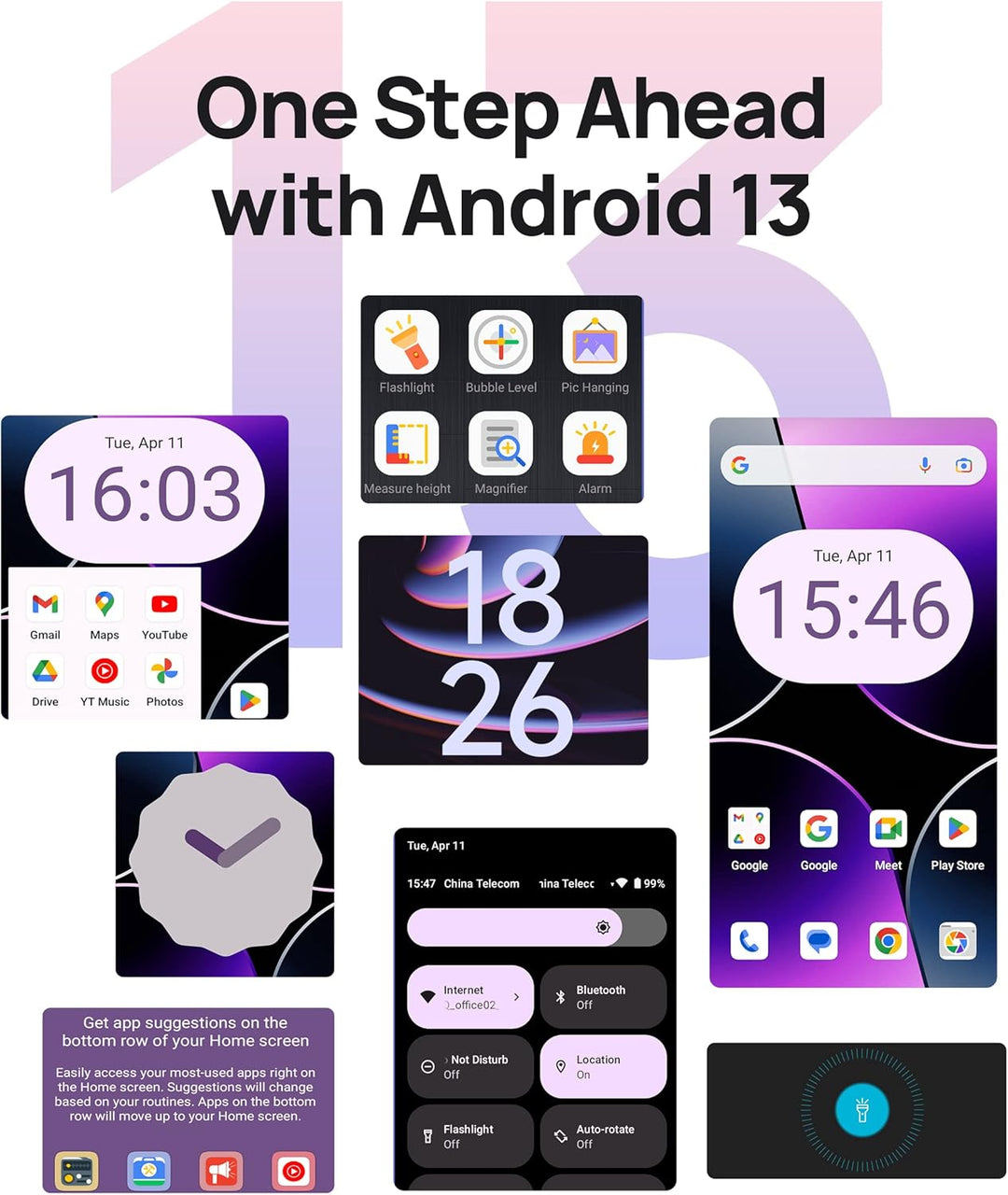Ulefone Note 16 Pro Handy Ohne Vertrag, 12GB+128GB/256GB SD, 50MP Kamera Octa Core Smartphone Androi
