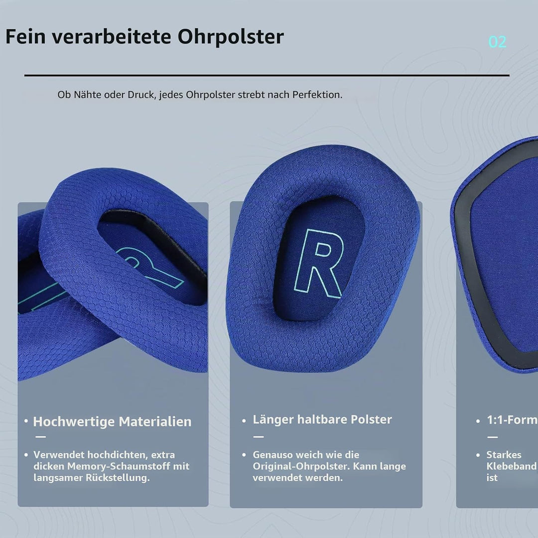 Atmungsaktives Netzgewebe Ersatz-Ohrpolster für Logitech G733 & G335 Gaming Headset - Optimale Klang