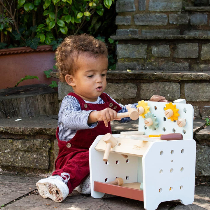Classic World Werkzeugbank Kinder ab 3 Jahre | Holz Spielzeug mit 29 Teilen | Montessori Spielzeug|
