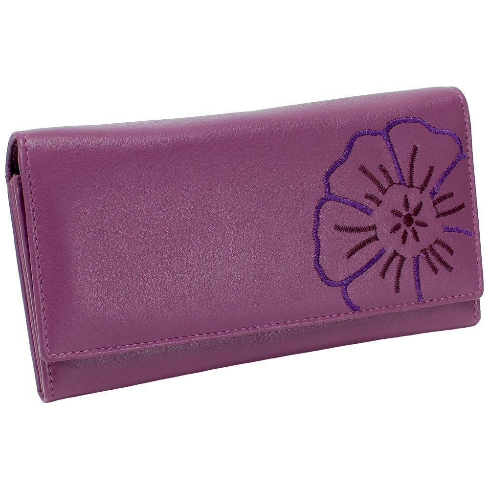 Branco Damen Geldbörse Portemonnaie Leder Damenbörse Damen Geldbeutel berry, Berry