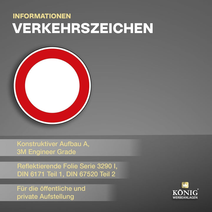 Verkehrszeichen Verbot für Fahrzeuge Aller Art Nr. 250 | Ø 600mm, Alu 2mm, RA1 | Original Verkehrssc