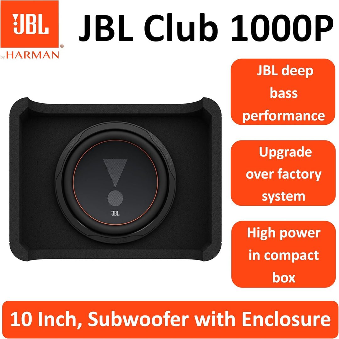 JBL Club 1000P Passive Gehäuse Subwoofer Auto Set – Extrem Leistungsstarke 10 Zoll 1000 Watt Passiv