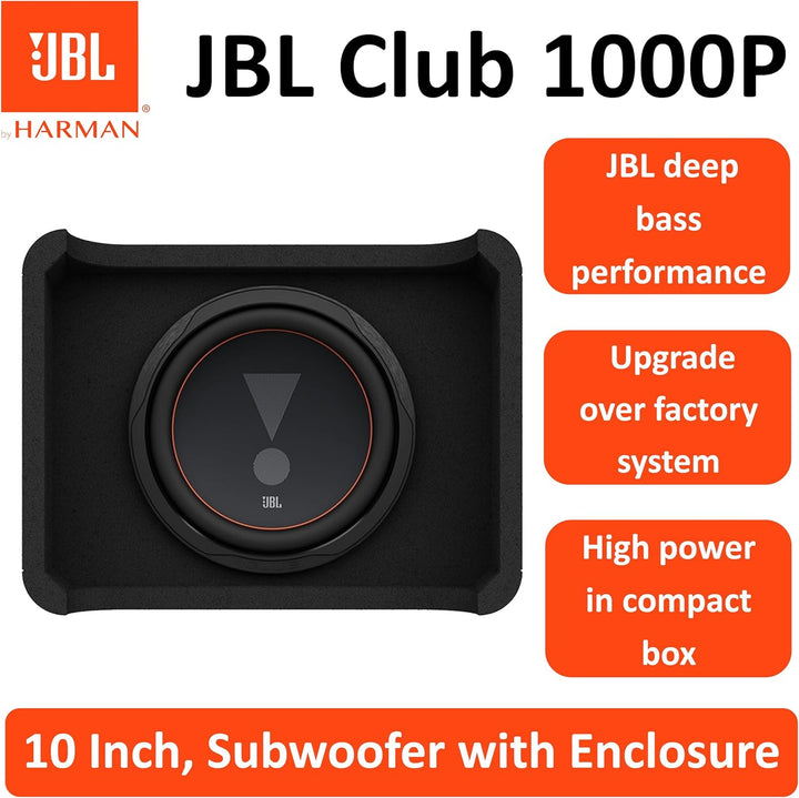 JBL Club 1000P Passive Gehäuse Subwoofer Auto Set – Extrem Leistungsstarke 10 Zoll 1000 Watt Passiv