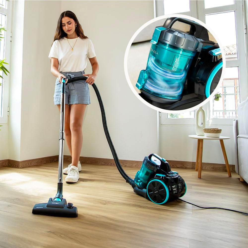 Cecotec beutelloser Bodenstaubsauger Conga Rockstar Cyclonic XL. 890W, 2,5L Grossbehälter, Hochleist