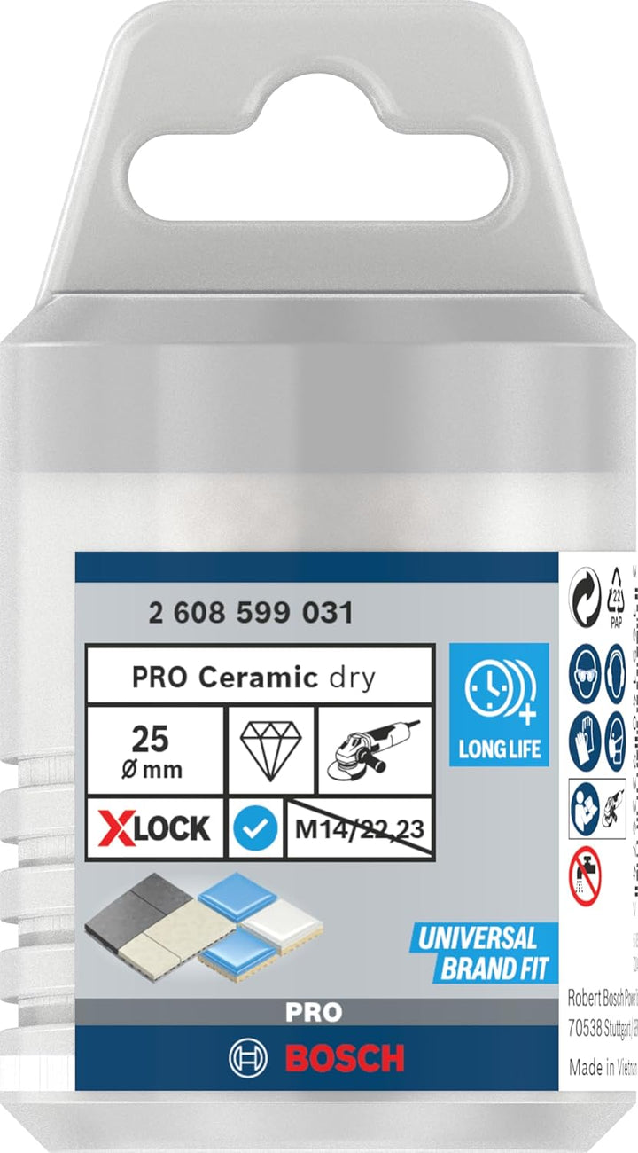 Bosch Accessories 1x Diamanttrockenbohrer Best (für Keramik, X-LOCK, Dry Speed, Ø 25 mm, Arbeitsläng